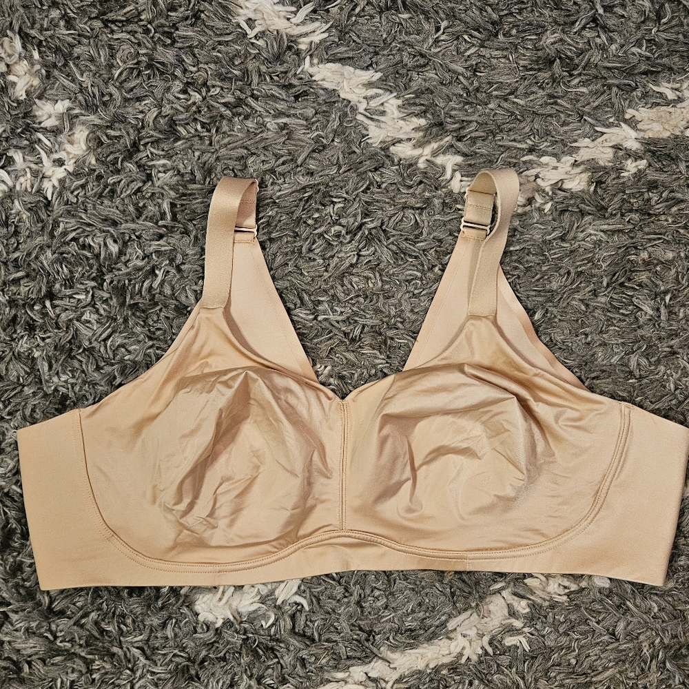 Serenada Womens 50D Wire Free Beige Bra EUC‎